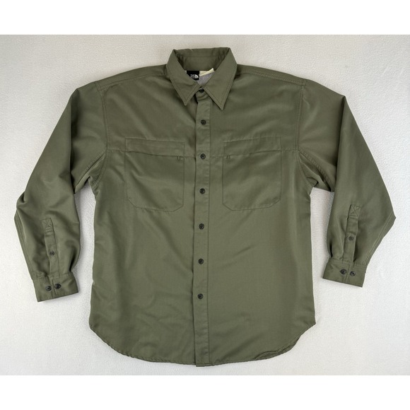 Vtg. The North Face Button Down Shirt‎ Mens XL  Olive Green Long Sleeve Outdoors - Picture 1 of 12